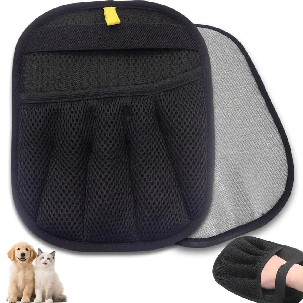 Electrostatic Pet Hair Removal Glove Reusable Five-Finger Design Grooming Tool